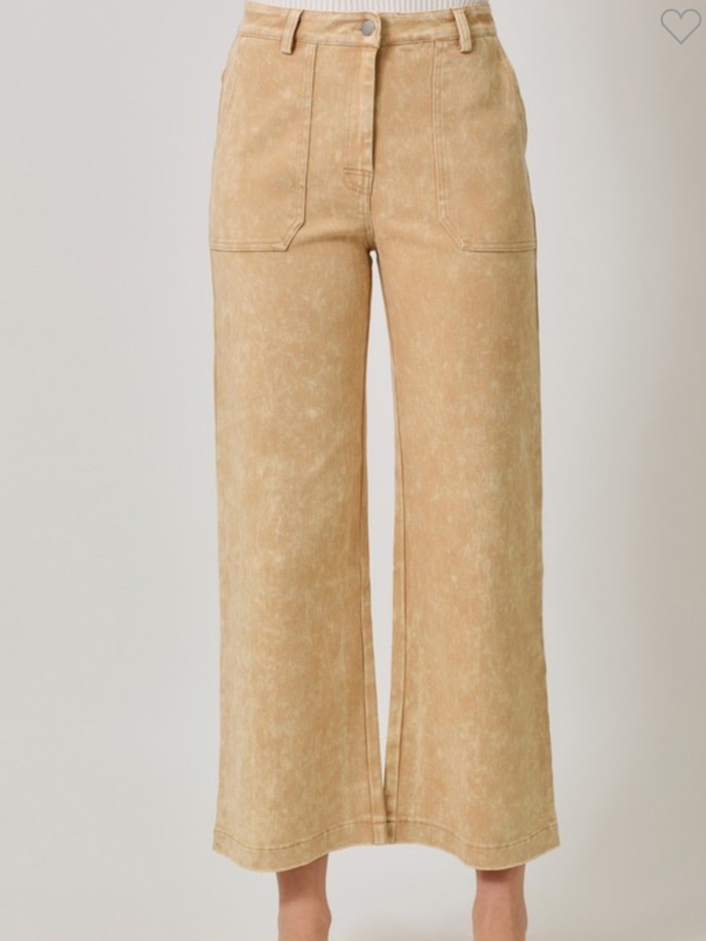 227. Women’s Washed Tan Wide-Leg Pants NEW - Picture 3 of 4